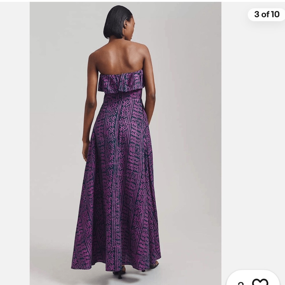 NWT Anthropologie Kahindo strapless ruffled Maxi dress - Picture 2 of 9